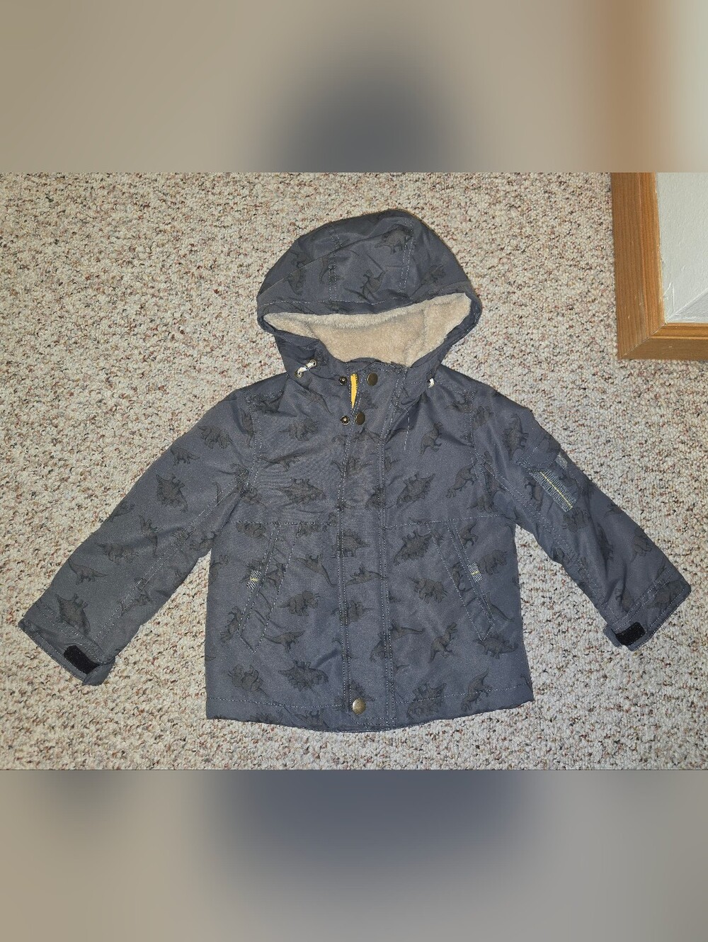 Toddler Dinosaur Sherpa-Lined Jacket – Size 2–3Y